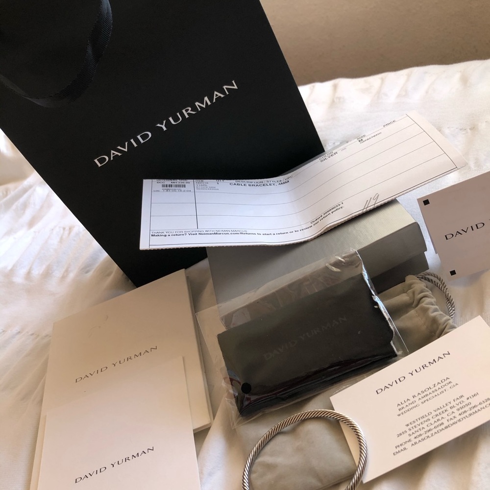 David Yurman Cable Bracelet Size M w/ 18k gold - Picture 3 of 5